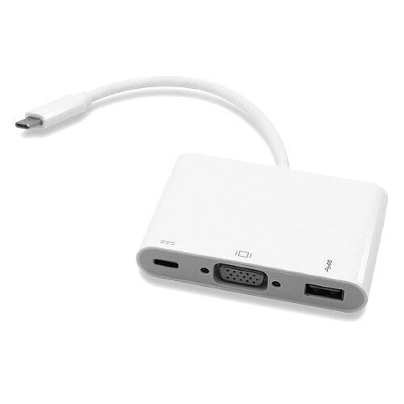 Image of Cablenet Cablenet 20cm USB 3.1c Male - SVGA, USB 3.1c, USB 3.0 Type A Active Adaptor 24-0301