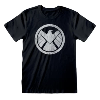 Image of Marvel Comics Avengers - Shield Logo Unisex Small T-Shirt - Black