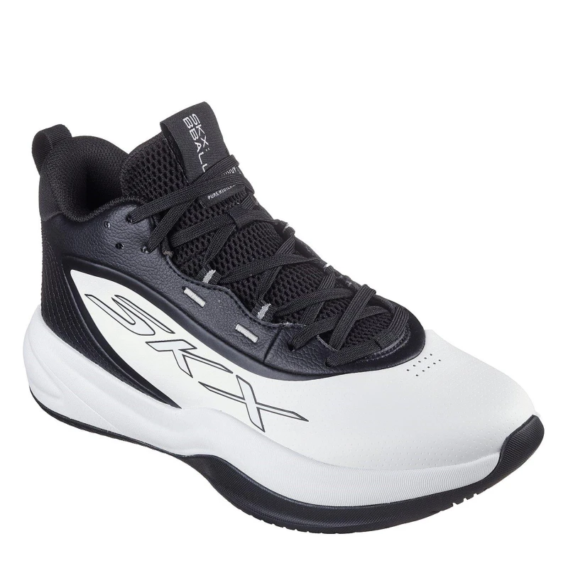 Image of Skechers Mens Klutch Basketball Trainers White/Black male 8 (42)