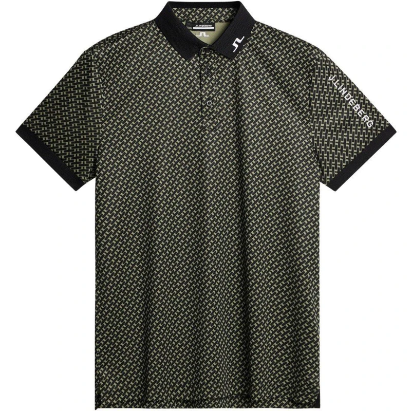 Image of J Lindeberg Golf Mens Short-Sleeve Performance Polo Shirt Short Sleeve Performance Polos Small Green 36115315350