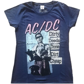 Image of AC/DC - Vintage DDDDC Womens Medium T-Shirt - Blue
