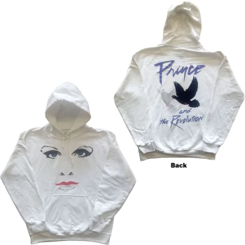Image of Prince - Faces & Doves Unisex Medium Hoodie - White