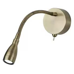 Image of Searchlight Lighting - Searchlight - LED 6 Light Flexible Indoor Wall Reading Light Antique Brass