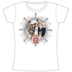 Image of One Direction - Nautical Womens Large T-Shirt - White