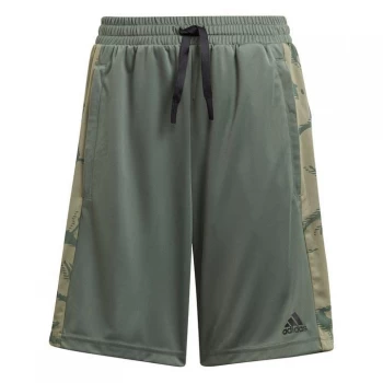 Image of Adidas Camo Shorts Junior Boys - Green/Black