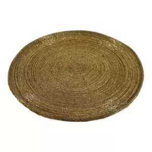 Image of Set of 4 Gold Glass Beaded Circular Placemats