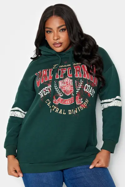Image of Yours Slogan Hoodie Green