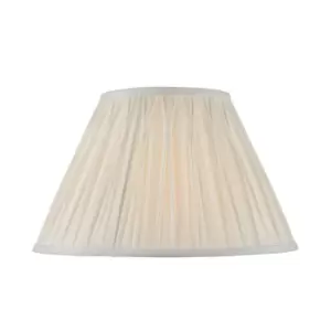 Image of Tapered Cylinder Lamp Shade - Vintage White Silk - 60W E27 or B22 GLS - e10071