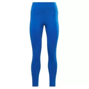 Image of Reebok Piping Cotton High-Rise Leggings Womens - Vector Blue
