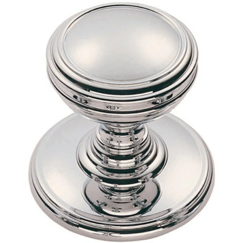 Image of Loops Ringed Tiered Cupboard Door Knob 30mm Diameter Polished Chrome Cabinet Handle Multi unisex