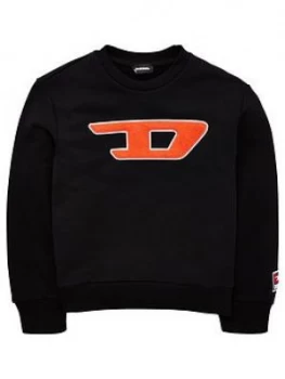 Image of Diesel Boys Crew Applique Logo Sweat Top - Grey