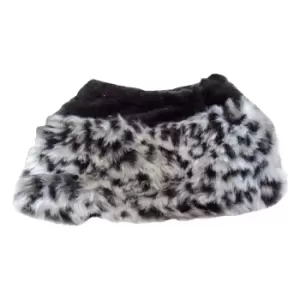 Image of Womens/Ladies Faux Fur Boot Toppers (1 Pair) (One Size) (Grey Leopard)