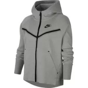 Image of Nike Sportswear Tech Fleece Big Kids (Girls') Full-Zip Hoodie - Grey