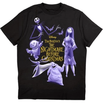 Image of Disney - The Nightmare Before Christmas Purple Characters Unisex Medium T-Shirt - Black