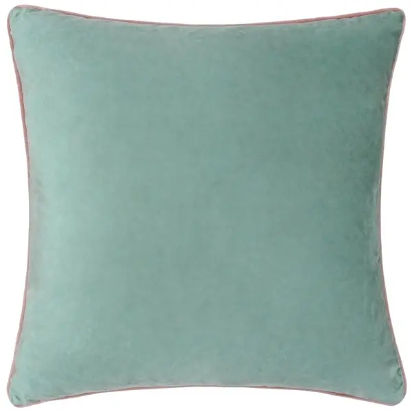 Image of Meridian Velvet Cushion Mineral/Blush, Mineral/Blush / 55 x 55cm / Polyester Filled