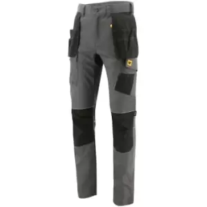 Image of Caterpillar Mens Stretch Cut Pocket Slim Work Trousers (32R) (Dark Shadow/Black) - Dark Shadow/Black