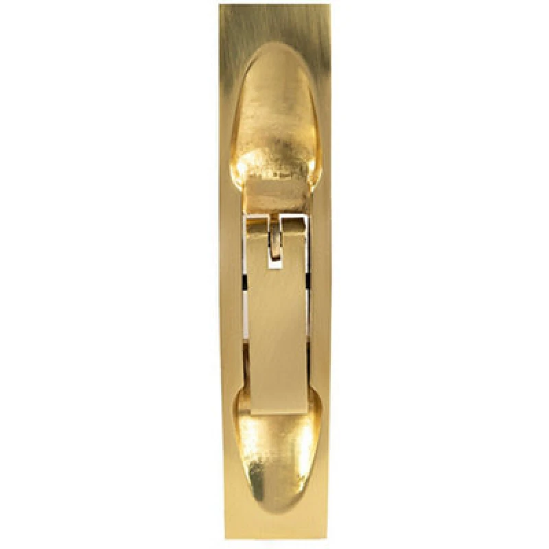 Image of Loops Lever Action Flush Door Bolt with Flat Keep Plate 254 x 20mm Polished Brass Metallics unisex