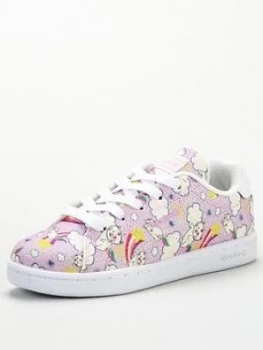 Image of Reebok Royal Complete Clean Glitter Cats 2.0 Childrens Trainers - Pink/White