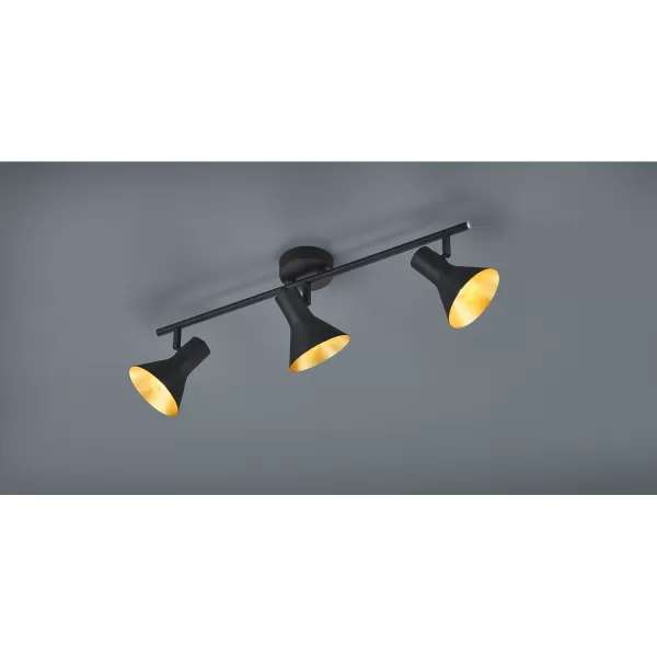 Image of Nina Classic 3 Light Ceiling Spotlight Bar Black