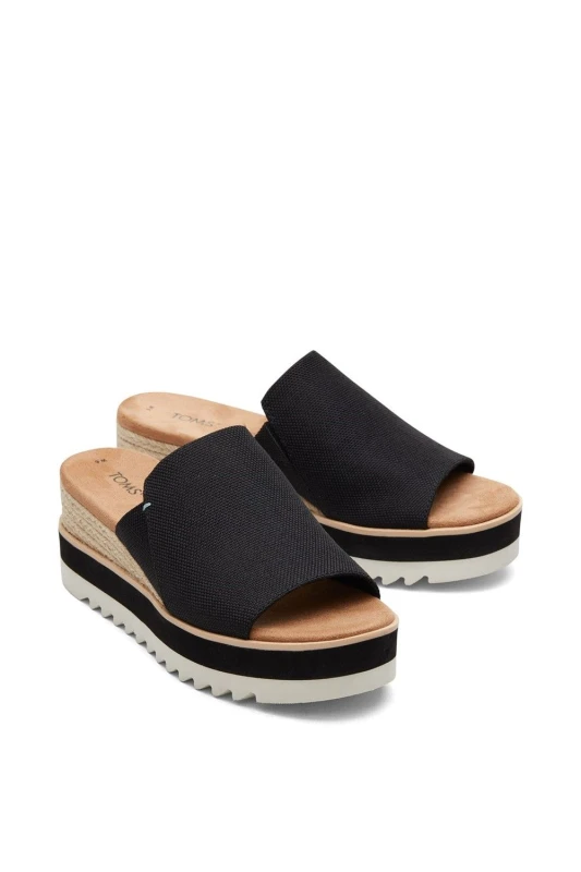 Image of TOMS Womens Diana Mule Wedge in Black Size: 4 Black Female 4