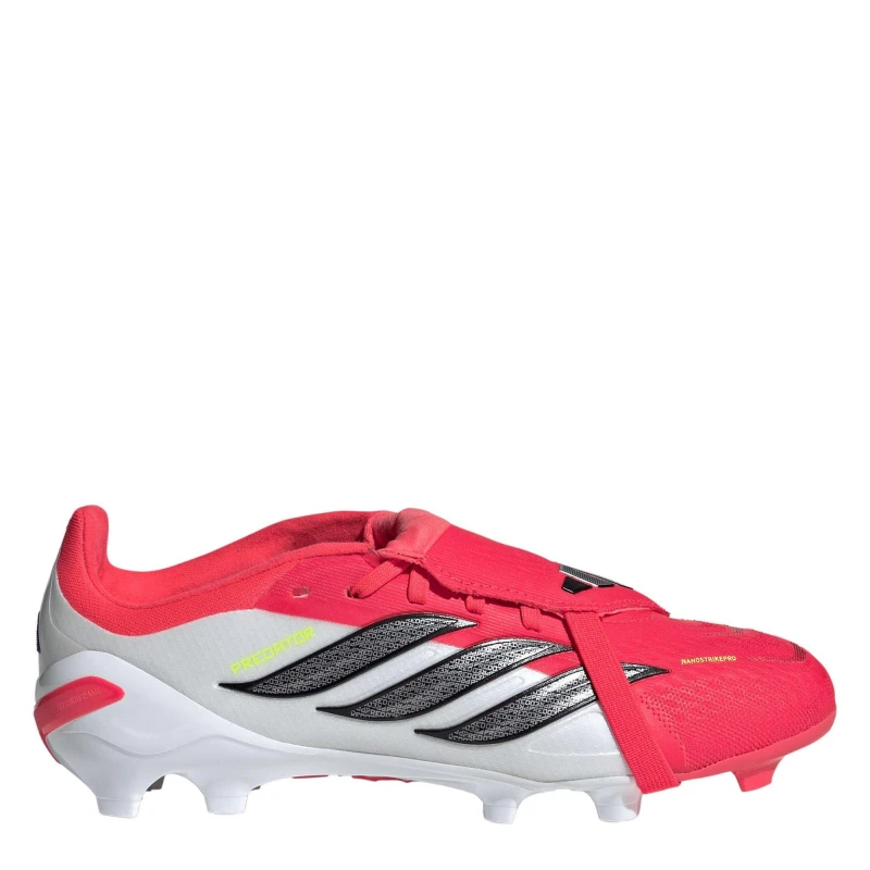 Image of adidas Predator Elite Fold Over Tongue Firm Ground Football Boots Juniors Red/Blk/White unisex 5.5 (38.7)