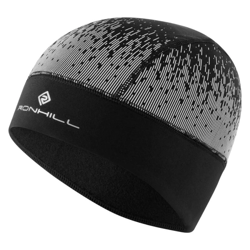 Image of Ronhill Mens Reflective Logo Beanie in Black Male One Size