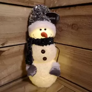 Image of 46cm Battery Operated Lit Furry Sparkly Standing Snowman