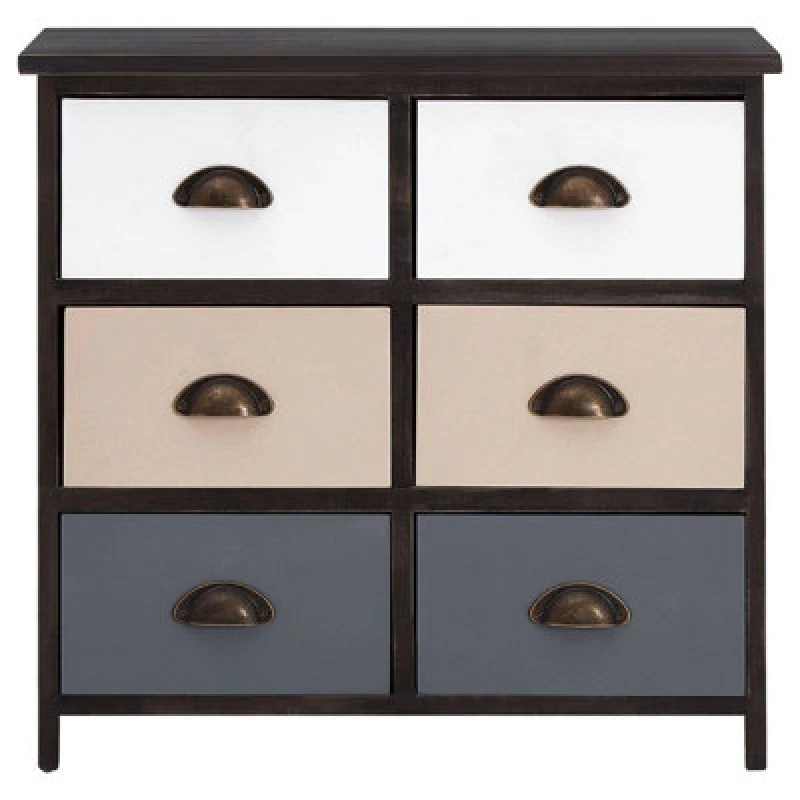 Image of Premier Housewares Urban Loft 6 Drawers Chest, Charming Design, Delivered Fully Assembled Brown