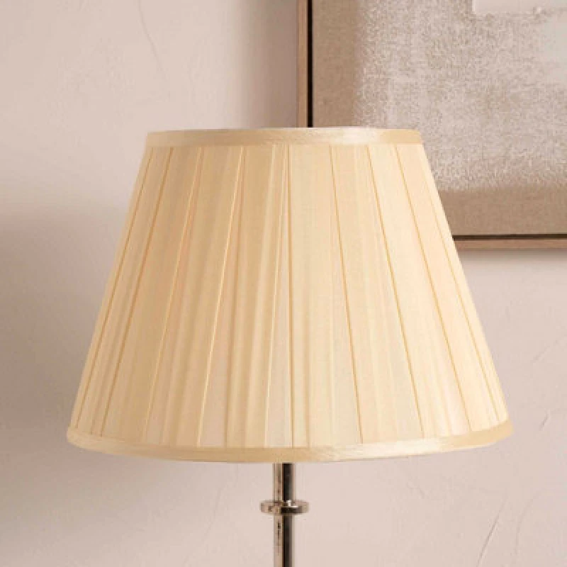 Image of Pacific Lifestyle 35Cm Light Cream Silk Box Pleat Empire Table Lampshade
