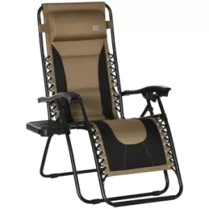 Image of Outsunny Zero Gravity Chair Folding Recliner - Coffee Brown