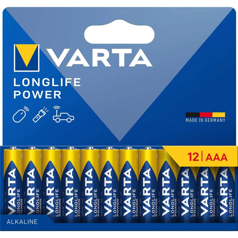 Image of Varta Alkaline Battery AAA 1.5 V High Energy 12-Pack NED-625840 AAA
