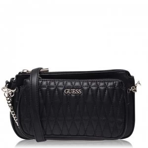Image of Guess Double Pouch Arie Crossbody Bag - BLACK BLA