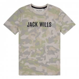 Image of Jack Wills Camouflage T-Shirt - Marshmallow