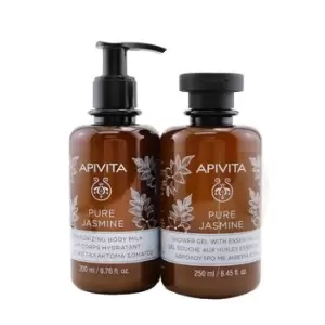 Image of ApivitaRelaxing Treats Euphoria & Softness Set: Pure Jasmine Shower Gel 250ml+ Pure Jasmine Moisturizing Body Milk 200ml 2pcs