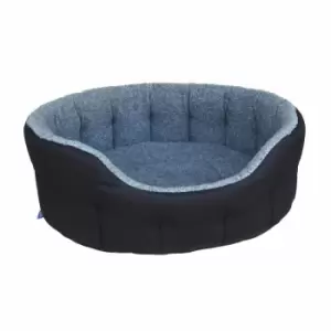 Image of P&L Premium Fleece Lined Bolster Style Small Softee Bed - Black/Grey