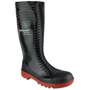 Image of Acifort Ribbed Full Safety Wellington Black - 9 - Dunlop