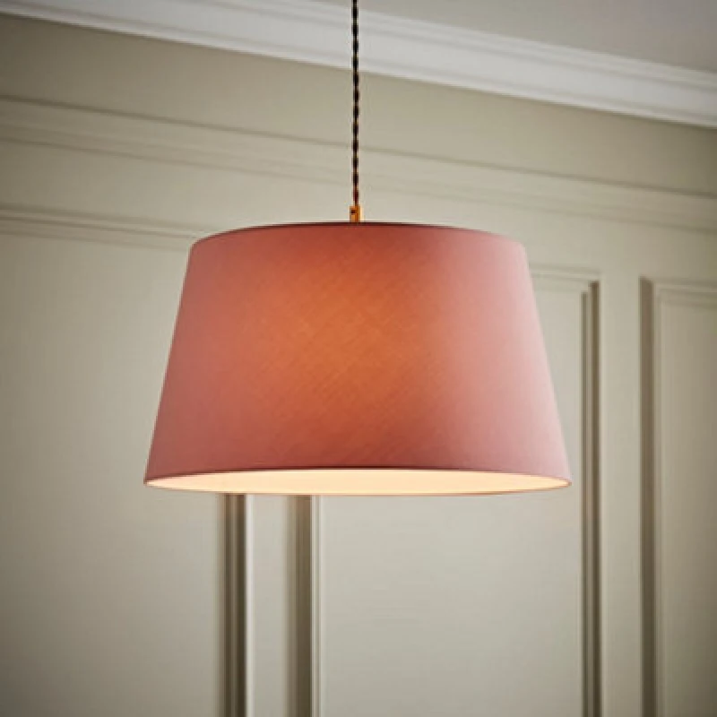 Image of ValueLights ValueLights Aspen Blush Pink Tapered Easy Fit Pendant Lamp Shade in Pale Pink Size: Large Pale Pink Large Unisex 5016529273936