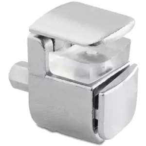 Image of Chrome Shelf Bracket Glass Shelf Support 4-10mm Max Thick Shelves - Pack of 2