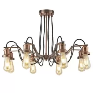 Image of Searchlight Lighting - Searchlight Oliva - 8 Light Chandelier Copper, Black Finish, E27