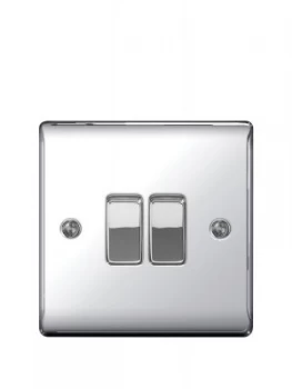 Image of British General Electrical Raised 2G 2-Way Switch - Polished Chrome