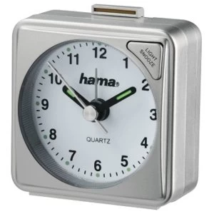 Image of Hama Travel Clock, Silver, 5.6 x 3 x 5.6 cm