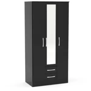 Image of Lynx 3 Door 2 Drw/Mirror Black
