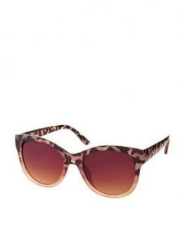 Image of Accessorize Waverly Half Tort Wayfarer Sunglasses - Brown