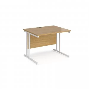 Image of Maestro 25 WL Straight Desk 1000mm x 800mm - White Cantilever Frame o