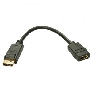 Image of Lindy 41005 video cable adapter 0.15 m DisplayPort HDMI Black