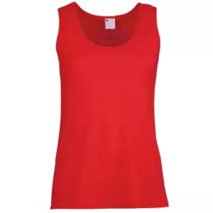 Image of Womens/Ladies Value Fitted Sleeveless Vest (Medium) (Classic Red)