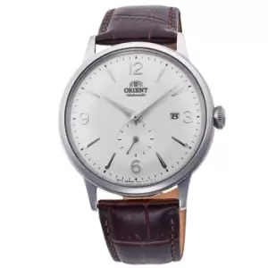 Image of Orient Bambino Small Seconds Mechanical Silver Dial Brown Leather Strap Mens Watch RA-AP0002S10B