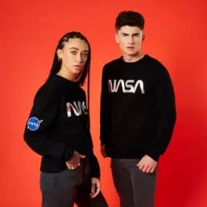Image of Nasa Metallic Logo Unisex Sweatshirt - Black - M