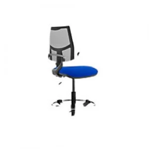 Image of Task Office Chair Eclipse II Lever Mesh Back With Blue Fabric Seat With loop Arms And Hi Rise Draughtsman Kit
