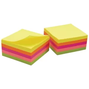 Image of Classmaster Recycled Repositionable Note Cube Neon 75mm² 400 Sheets